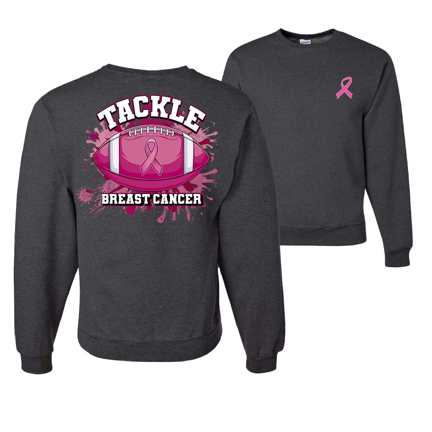 Sudadera gráfica de cuello redondo más resistente que el cáncer con salpicaduras de pintura de fútbol más resistente que el cáncer - Imagen 4 de 8