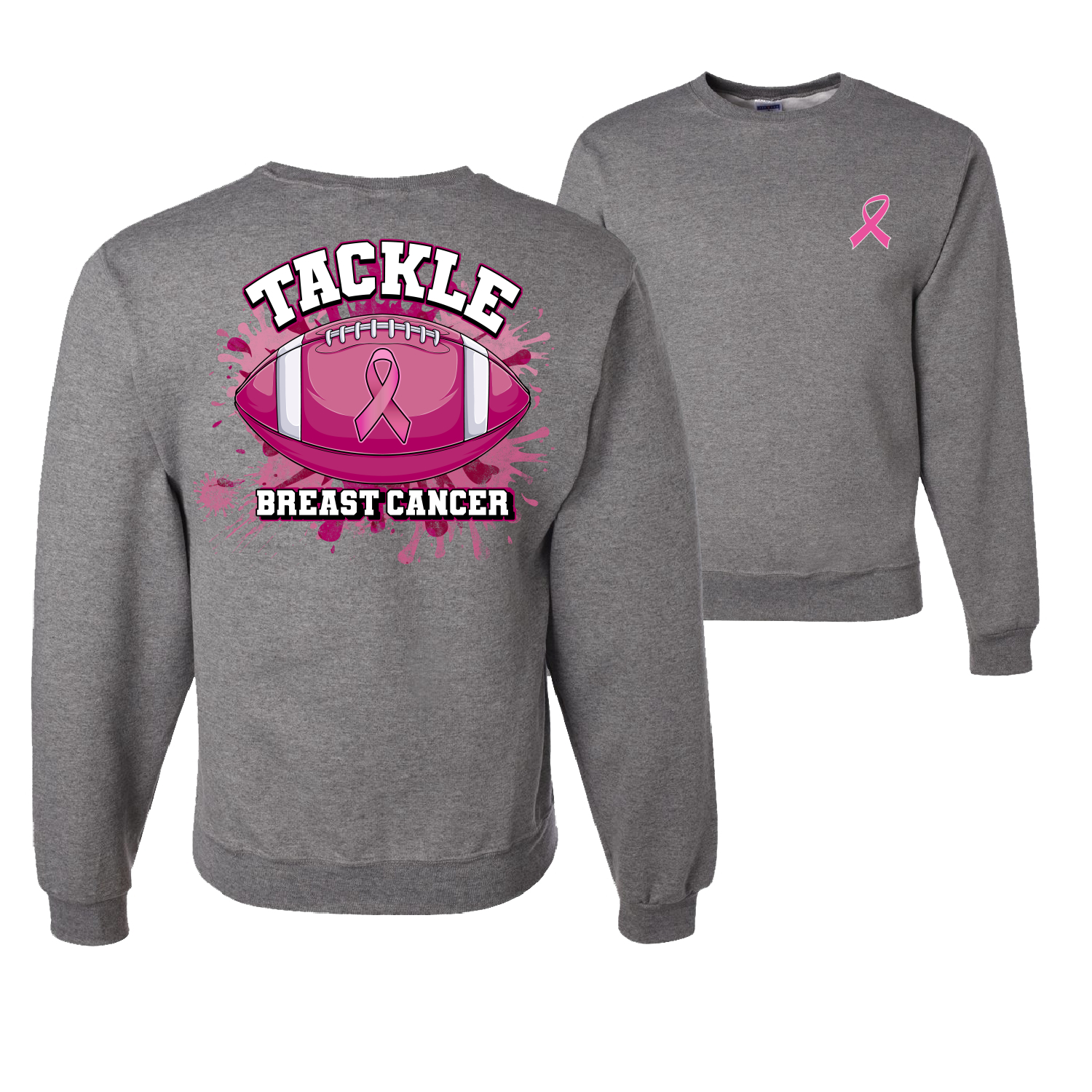 Sudadera gráfica de cuello redondo más resistente que el cáncer con salpicaduras de pintura de fútbol más resistente que el cáncer - Imagen 5 de 8
