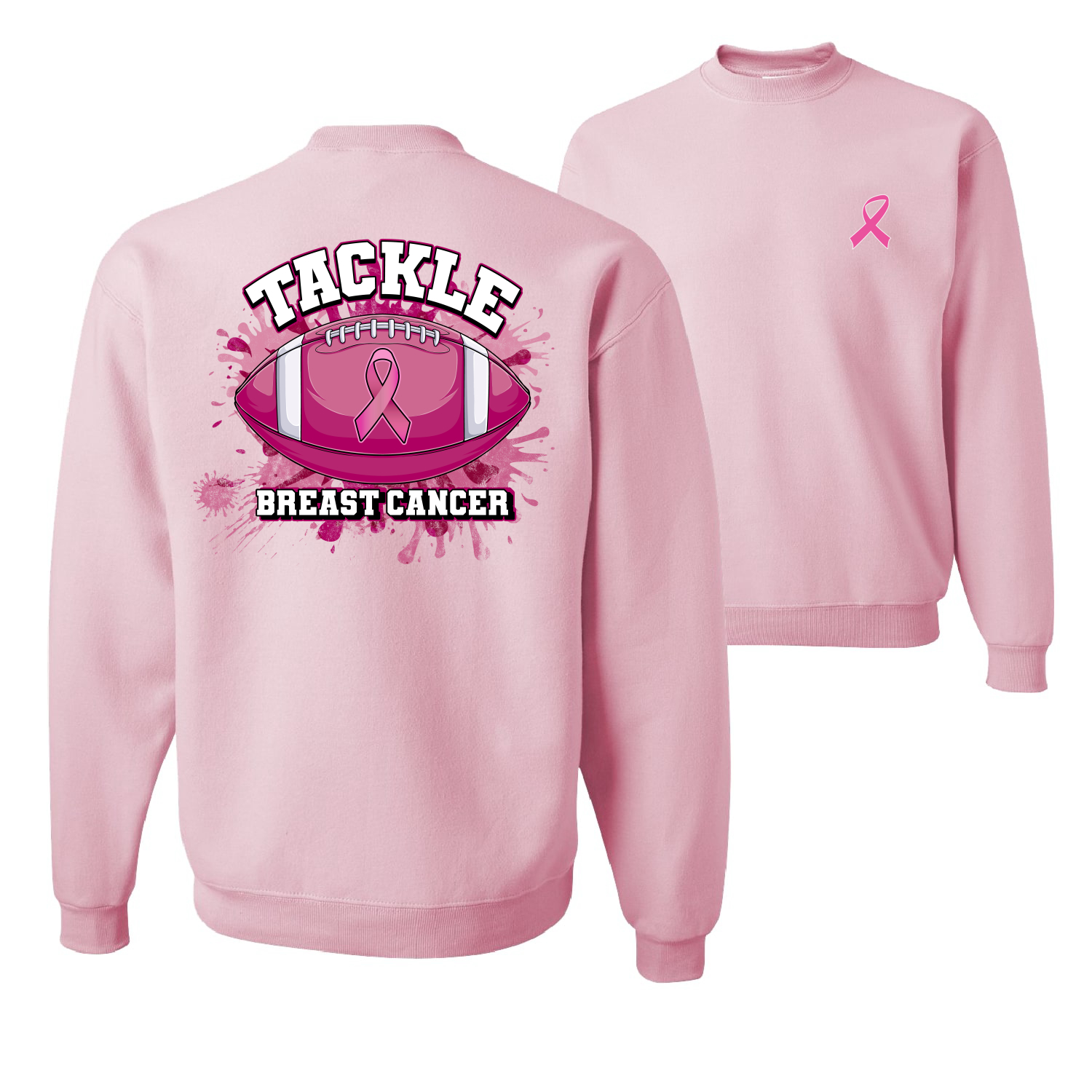 Sudadera gráfica de cuello redondo más resistente que el cáncer con salpicaduras de pintura de fútbol más resistente que el cáncer - Imagen 6 de 8