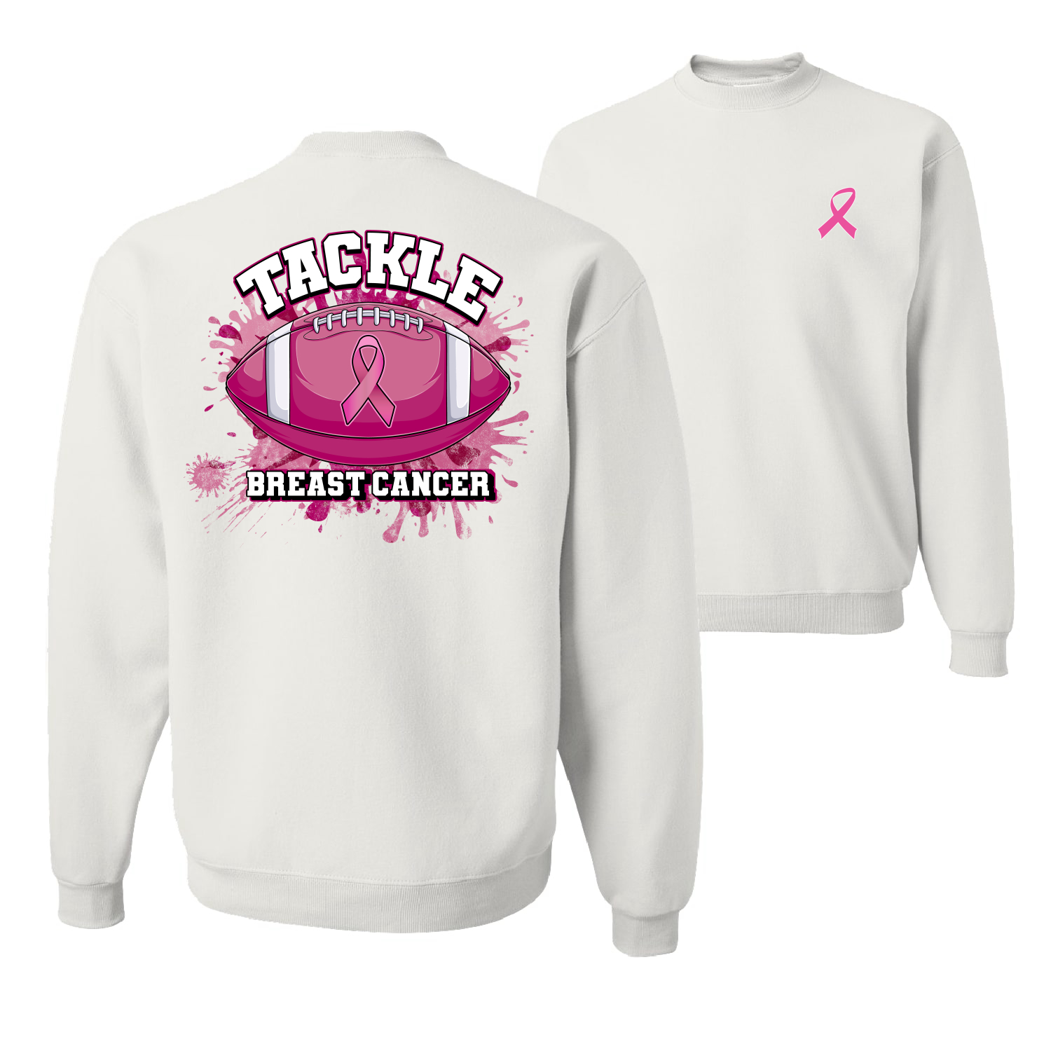 Sudadera gráfica de cuello redondo más resistente que el cáncer con salpicaduras de pintura de fútbol más resistente que el cáncer - Imagen 8 de 8