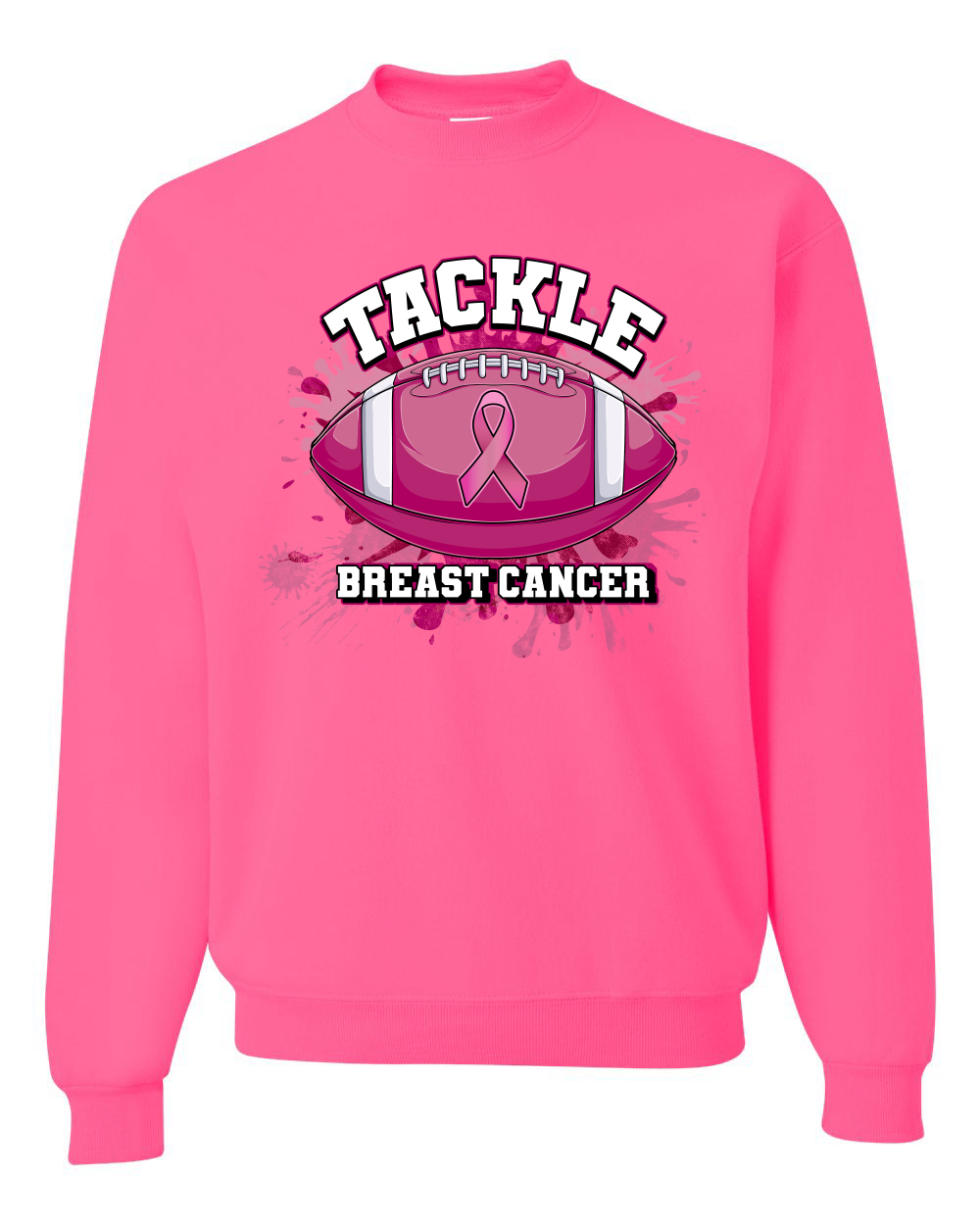 Tougher Than Cancer Fußballfarbe Spritter Awareness Unisex Rundhalsausschnitt Sweatshirt - Bild 9 von 10