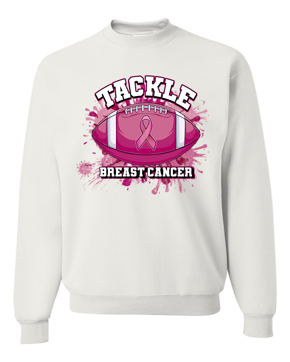 Tougher Than Cancer Fußballfarbe Spritter Awareness Unisex Rundhalsausschnitt Sweatshirt - Bild 10 von 10