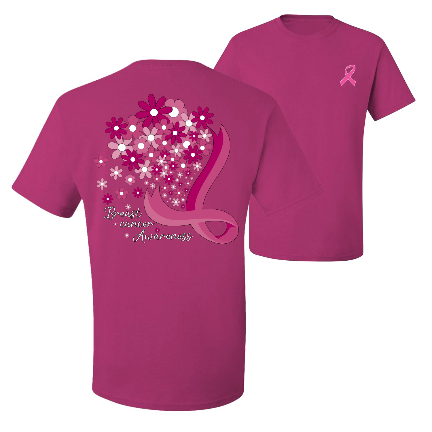 Grafik-T-Shirt Blumen vorne und hinten Herren - Bild 4 von 9