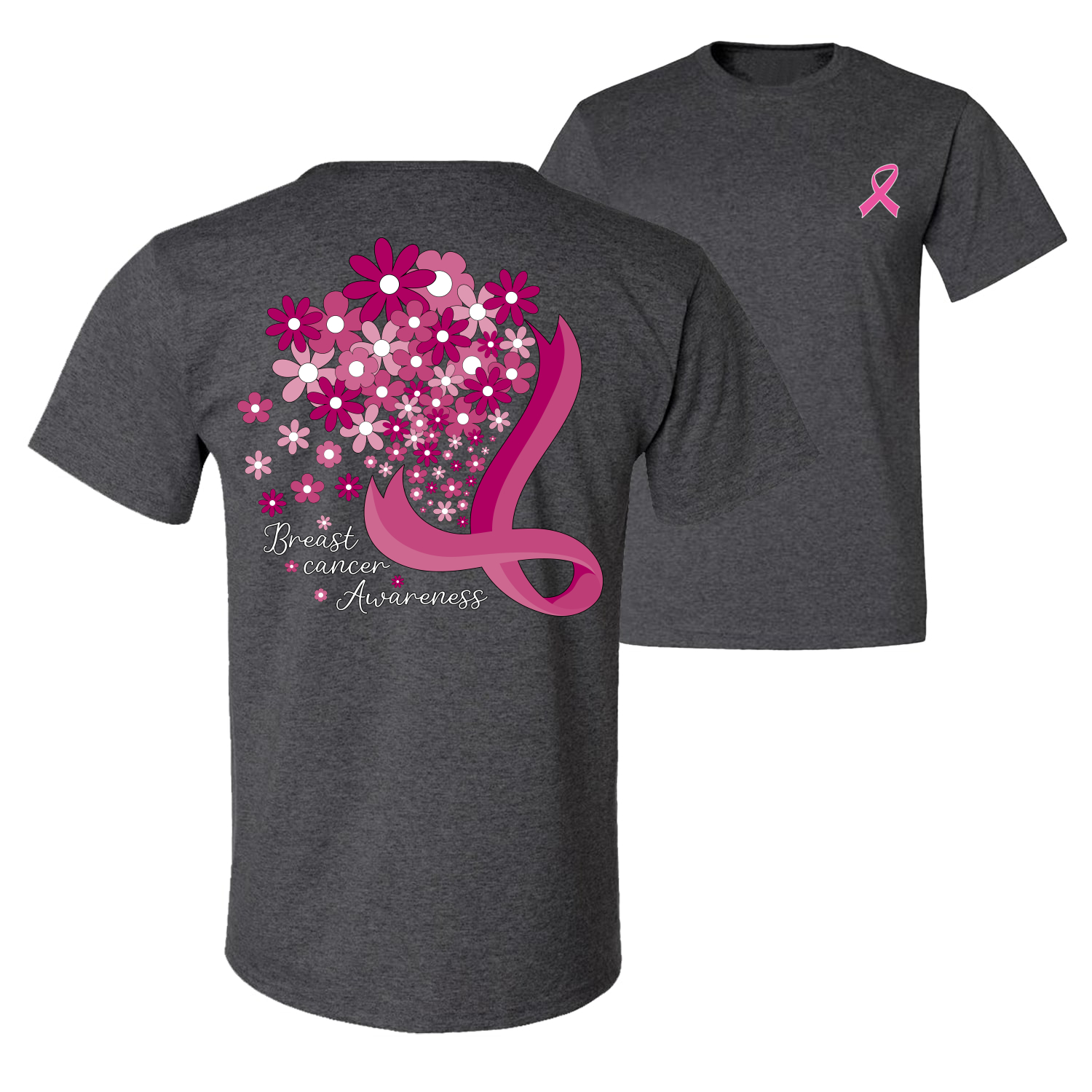 Grafik-T-Shirt Blumen vorne und hinten Herren - Bild 5 von 9