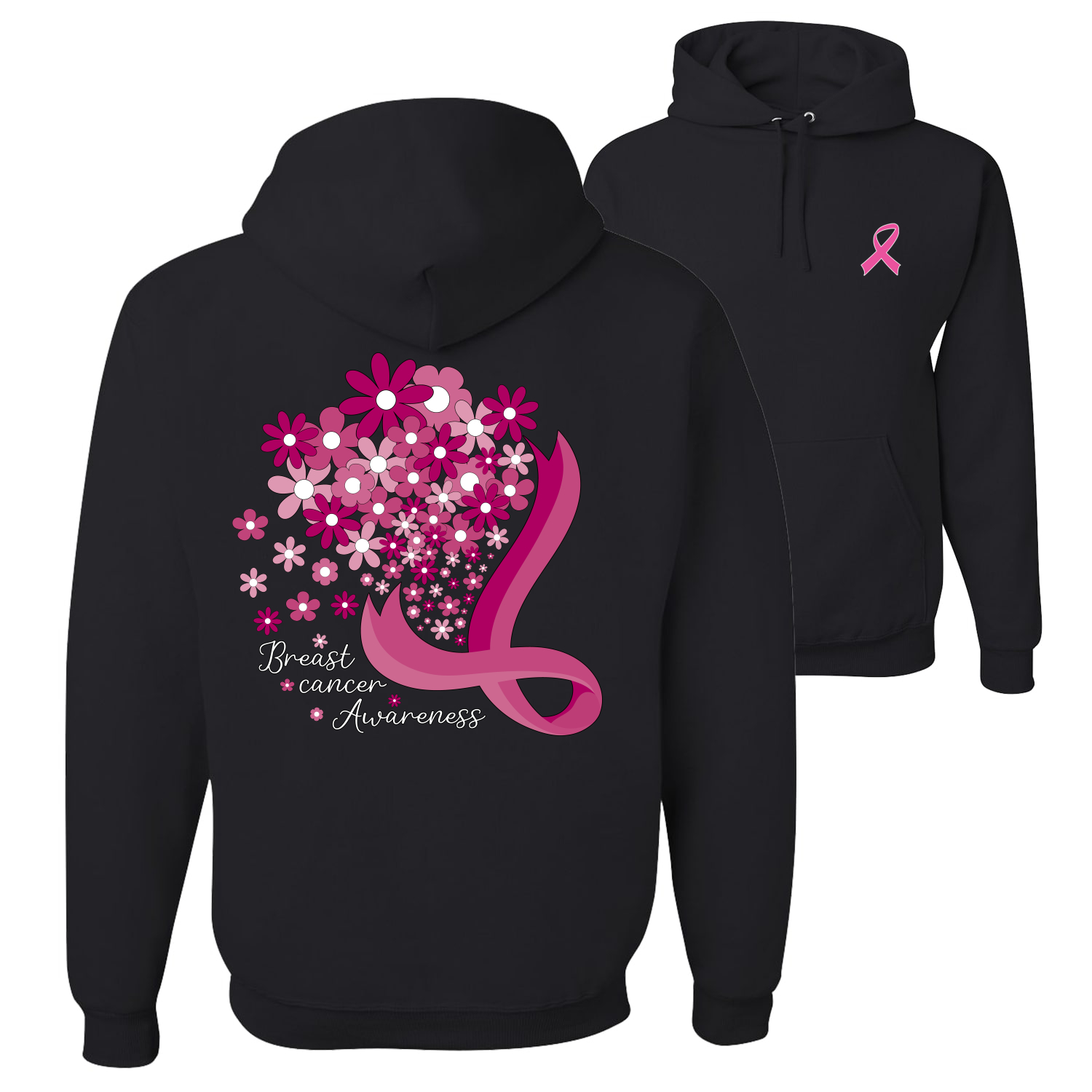 Flowers Front and Back Unisex Graphic Hoodie Sweatshirt - Picture 2 of 8
