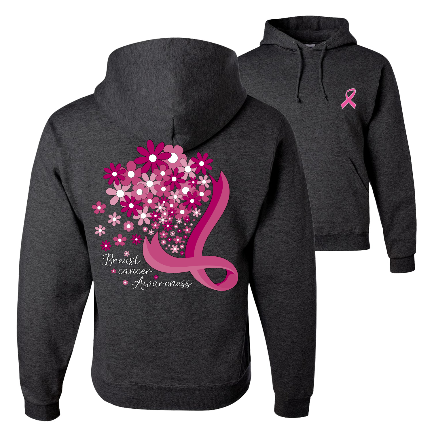 Flowers Front and Back Unisex Graphic Hoodie Sweatshirt - Picture 4 of 8