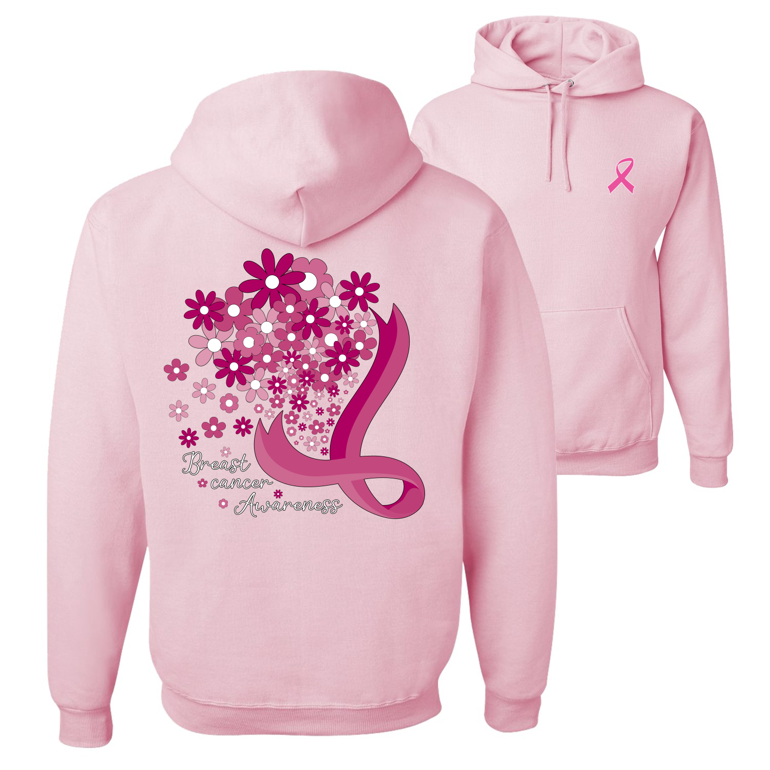 Flowers Front and Back Unisex Graphic Hoodie Sweatshirt - Picture 6 of 8