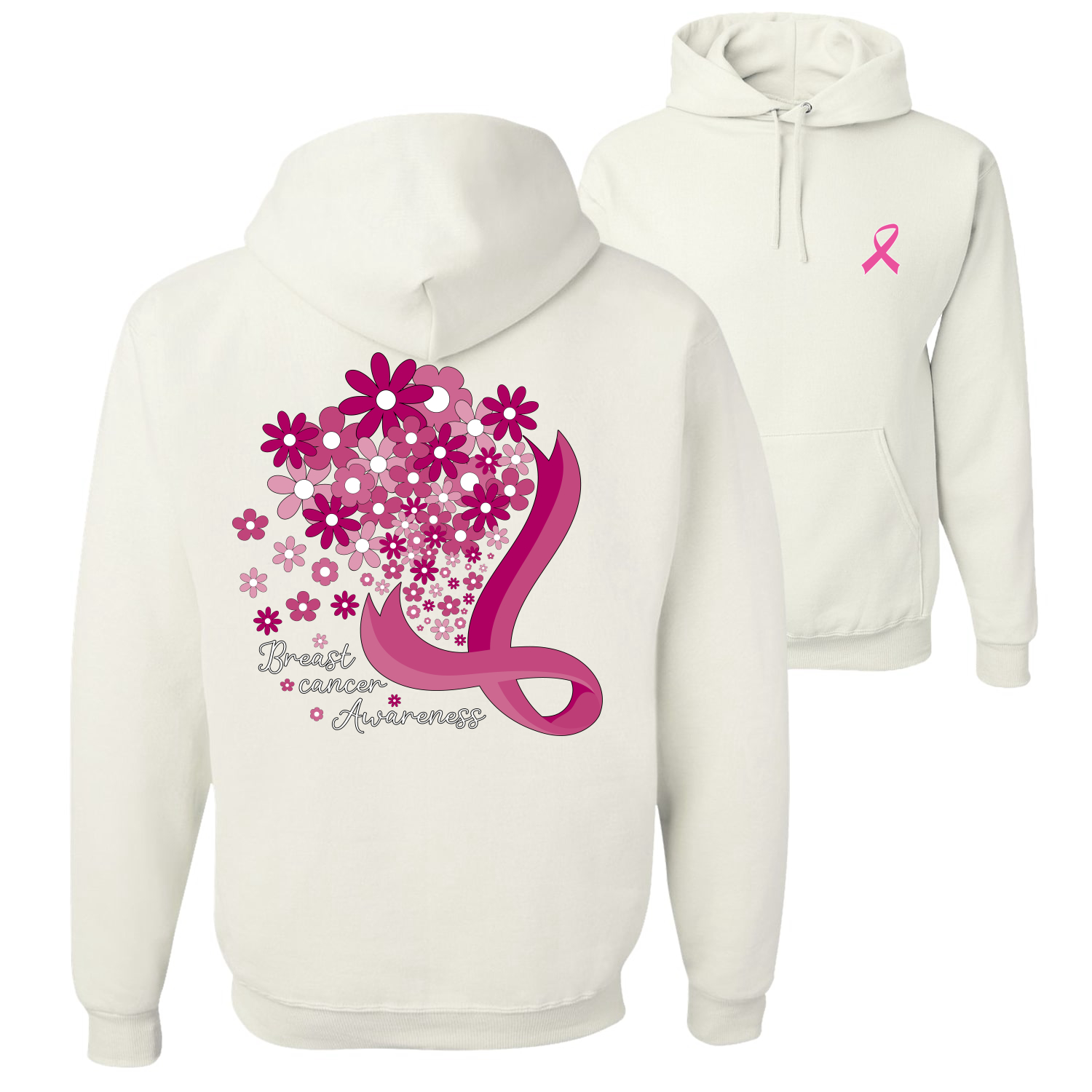 Flowers Front and Back Unisex Graphic Hoodie Sweatshirt - Picture 8 of 8