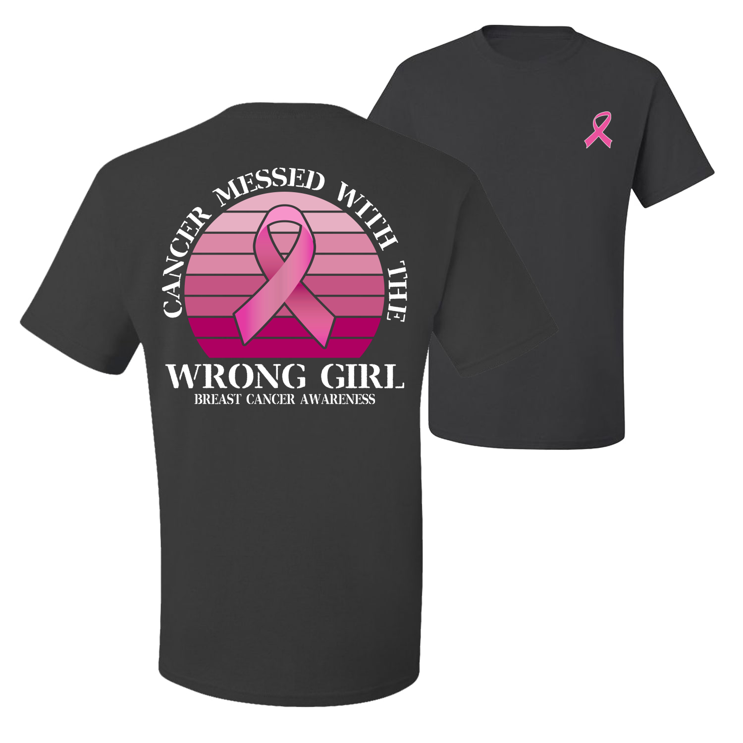 Cancer Messed With the Wrong Girl Front and Back Men Graphic TShirt - Picture 3 of 9