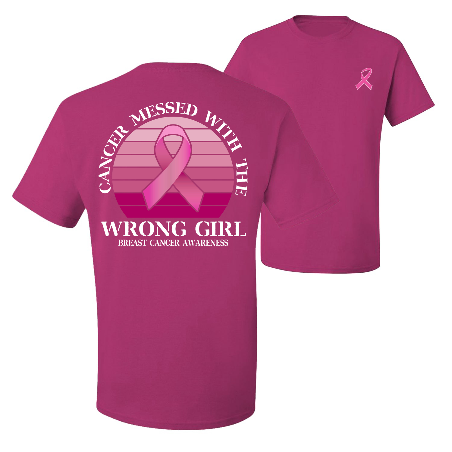 Cancer Messed With the Wrong Girl Front and Back Men Graphic TShirt - Picture 4 of 9