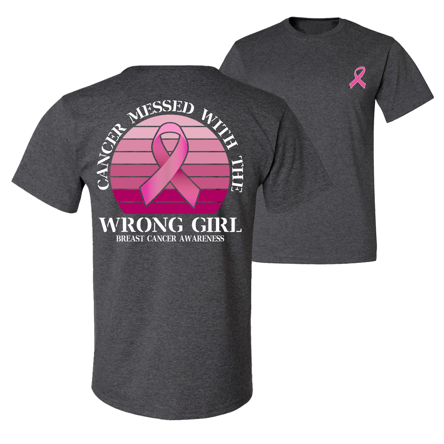 Cancer Messed With the Wrong Girl Front and Back Men Graphic TShirt - Picture 5 of 9