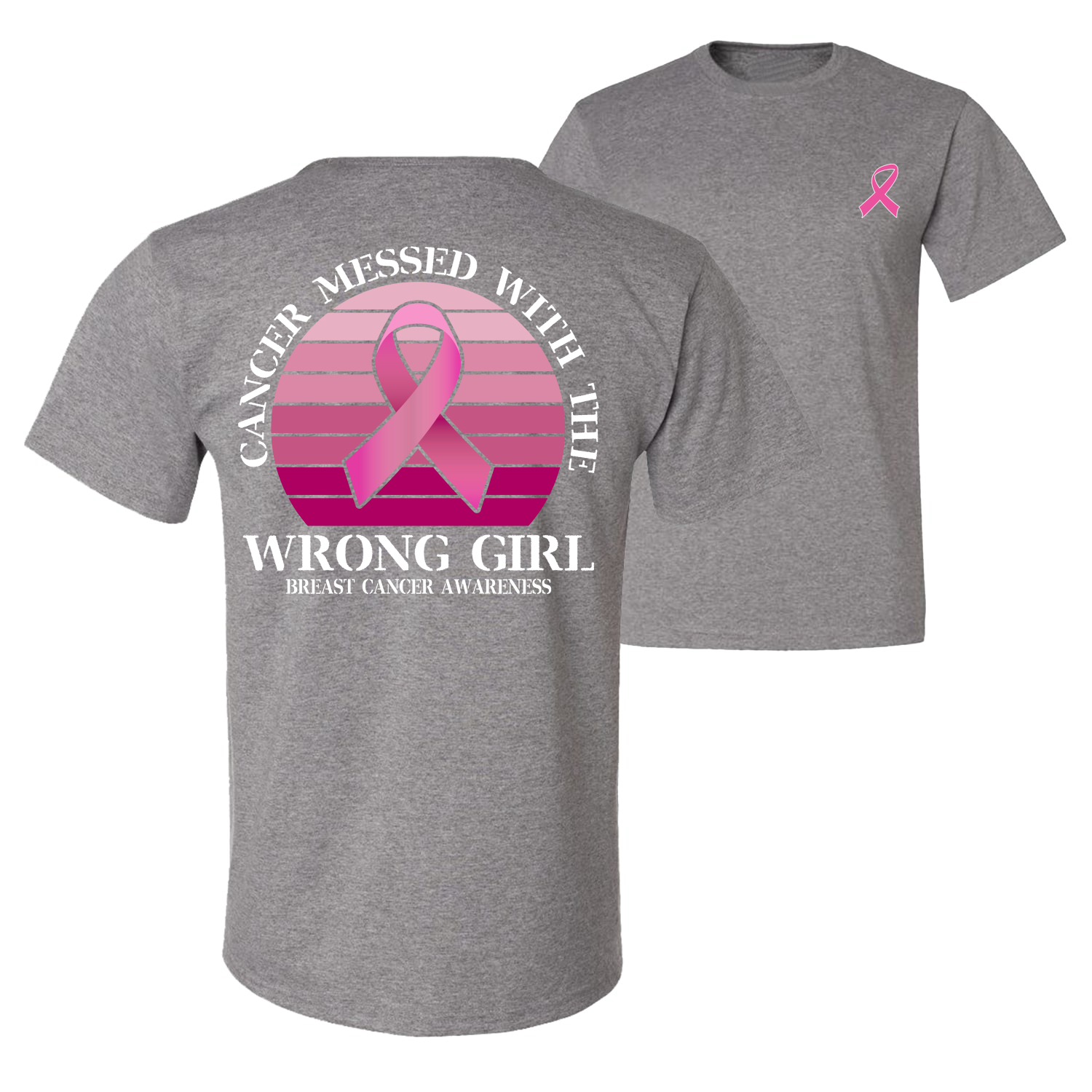 Cancer Messed With the Wrong Girl Front and Back Men Graphic TShirt - Picture 6 of 9