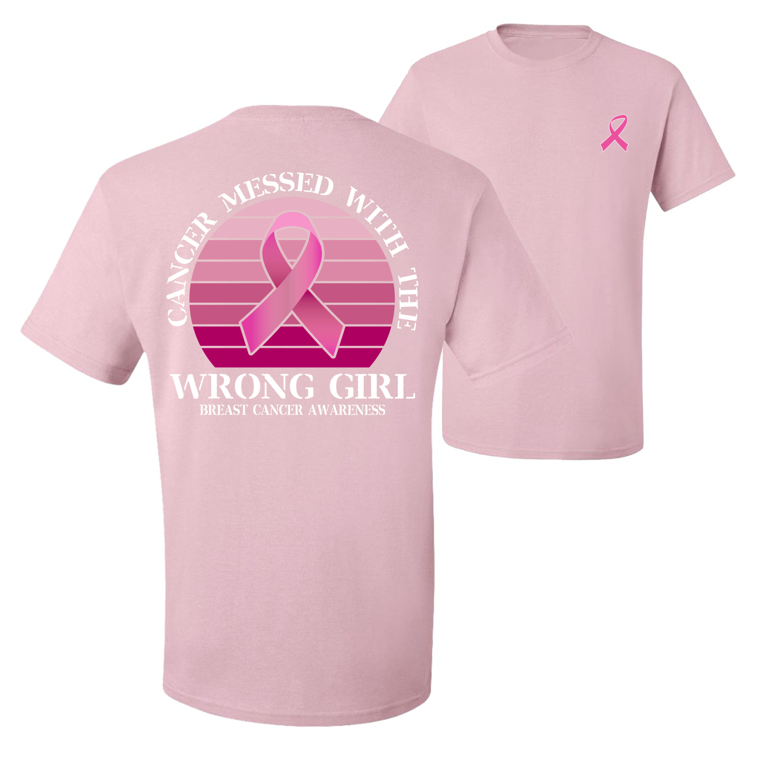 Cancer Messed With the Wrong Girl Front and Back Men Graphic TShirt - Picture 7 of 9