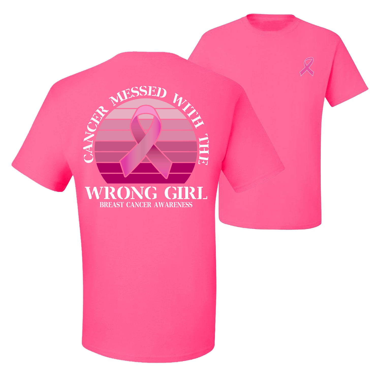 Cancer Messed With the Wrong Girl Front and Back Men Graphic TShirt - Picture 8 of 9