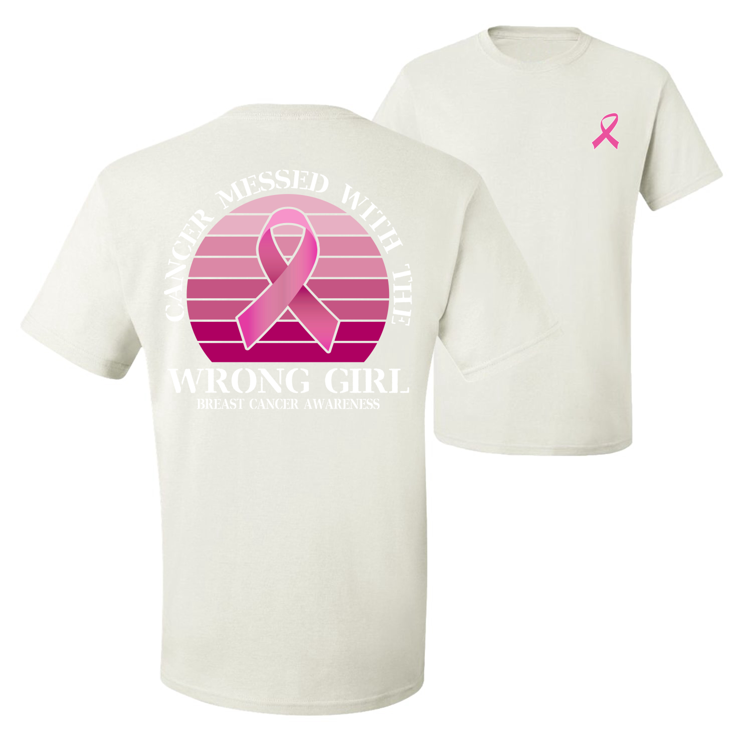 Cancer Messed With the Wrong Girl Front and Back Men Graphic TShirt - Picture 9 of 9