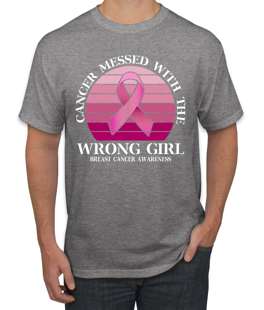 Camiseta para hombre Cancer Messed With the Wrong Girl Awareness - Imagen 7 de 10