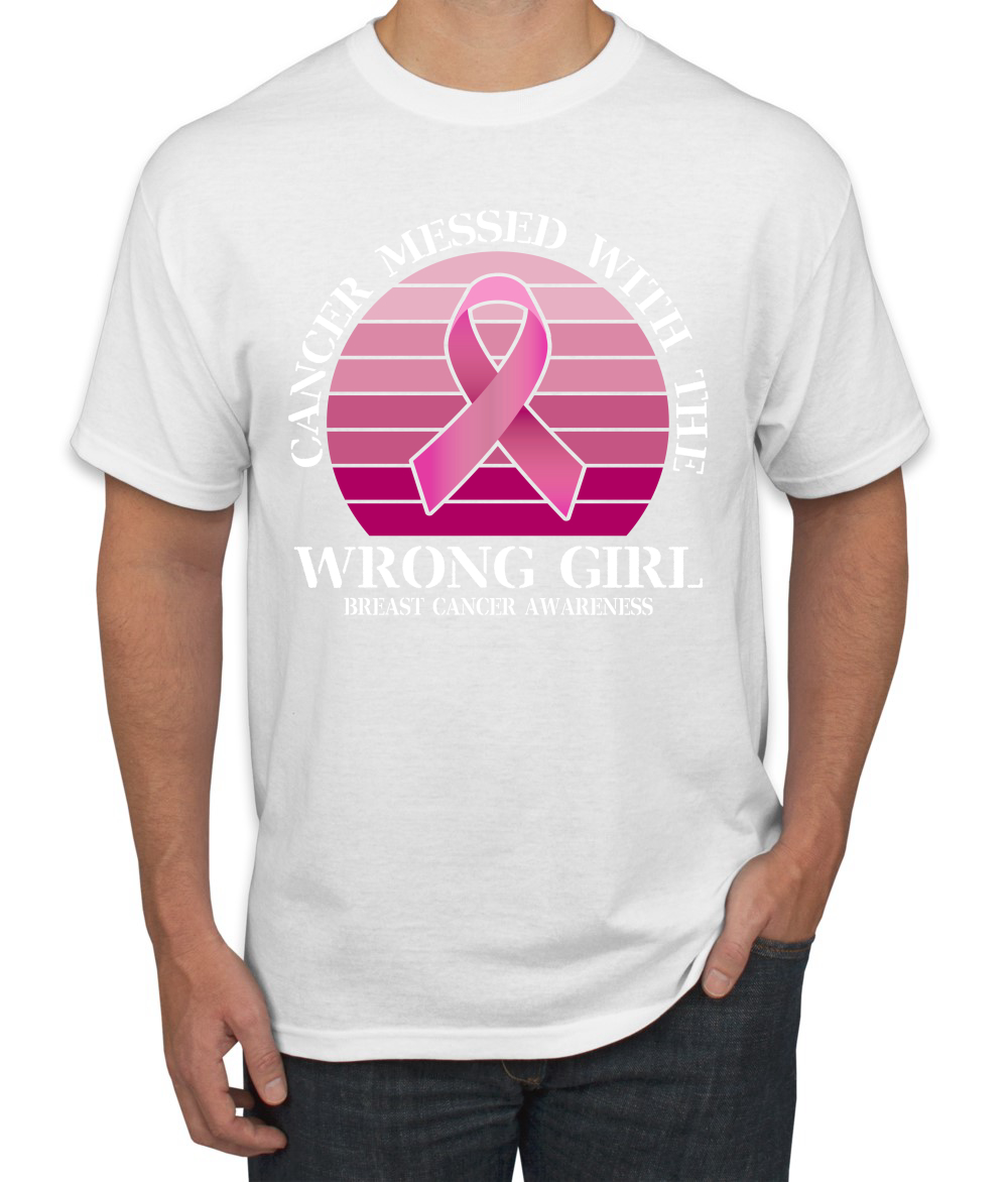 Camiseta para hombre Cancer Messed With the Wrong Girl Awareness - Imagen 10 de 10