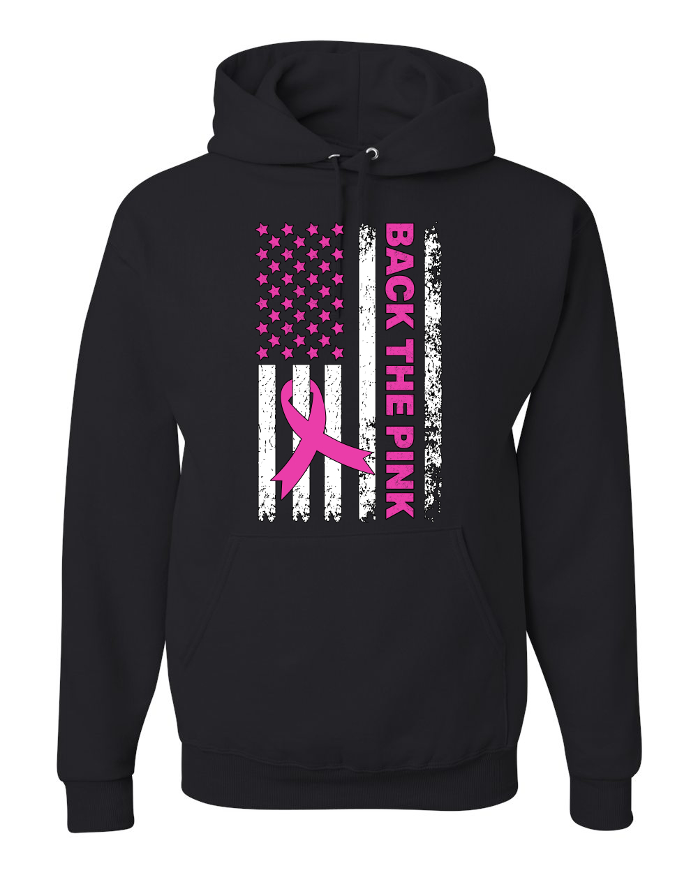 Back the Pink American Flag Awareness Unisex Hoodie Sweatshirt - Bild 3 von 10
