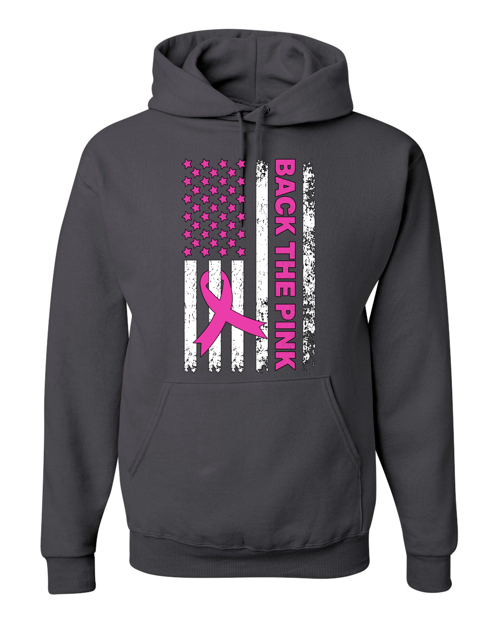 Back the Pink American Flag Awareness Unisex Hoodie Sweatshirt - Bild 4 von 10