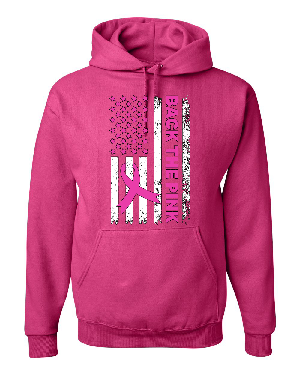 Back the Pink American Flag Awareness Unisex Hoodie Sweatshirt - Bild 5 von 10