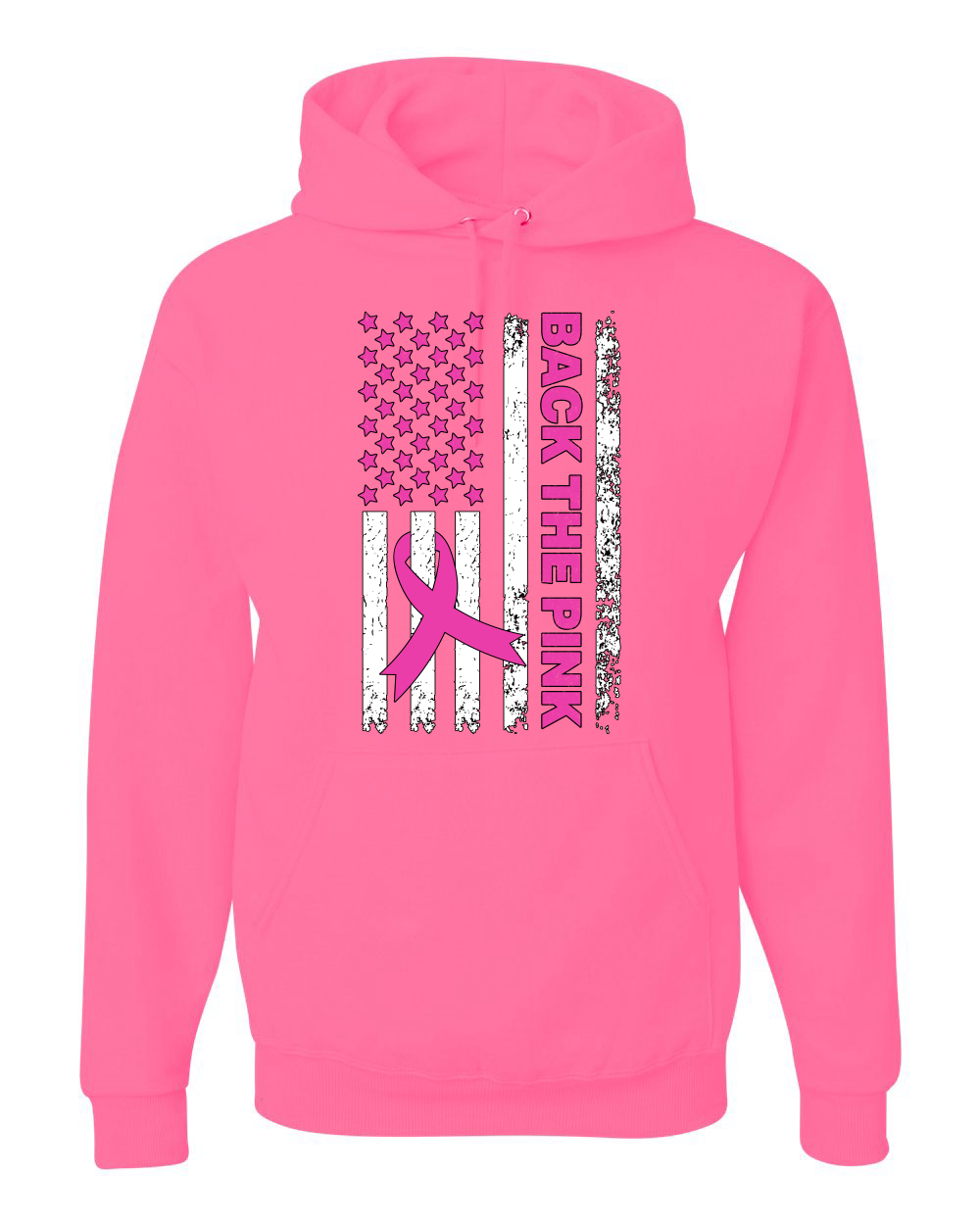 Back the Pink American Flag Awareness Unisex Hoodie Sweatshirt - Bild 9 von 10