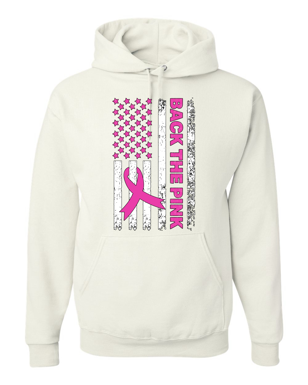 Back the Pink American Flag Awareness Unisex Hoodie Sweatshirt - Bild 10 von 10