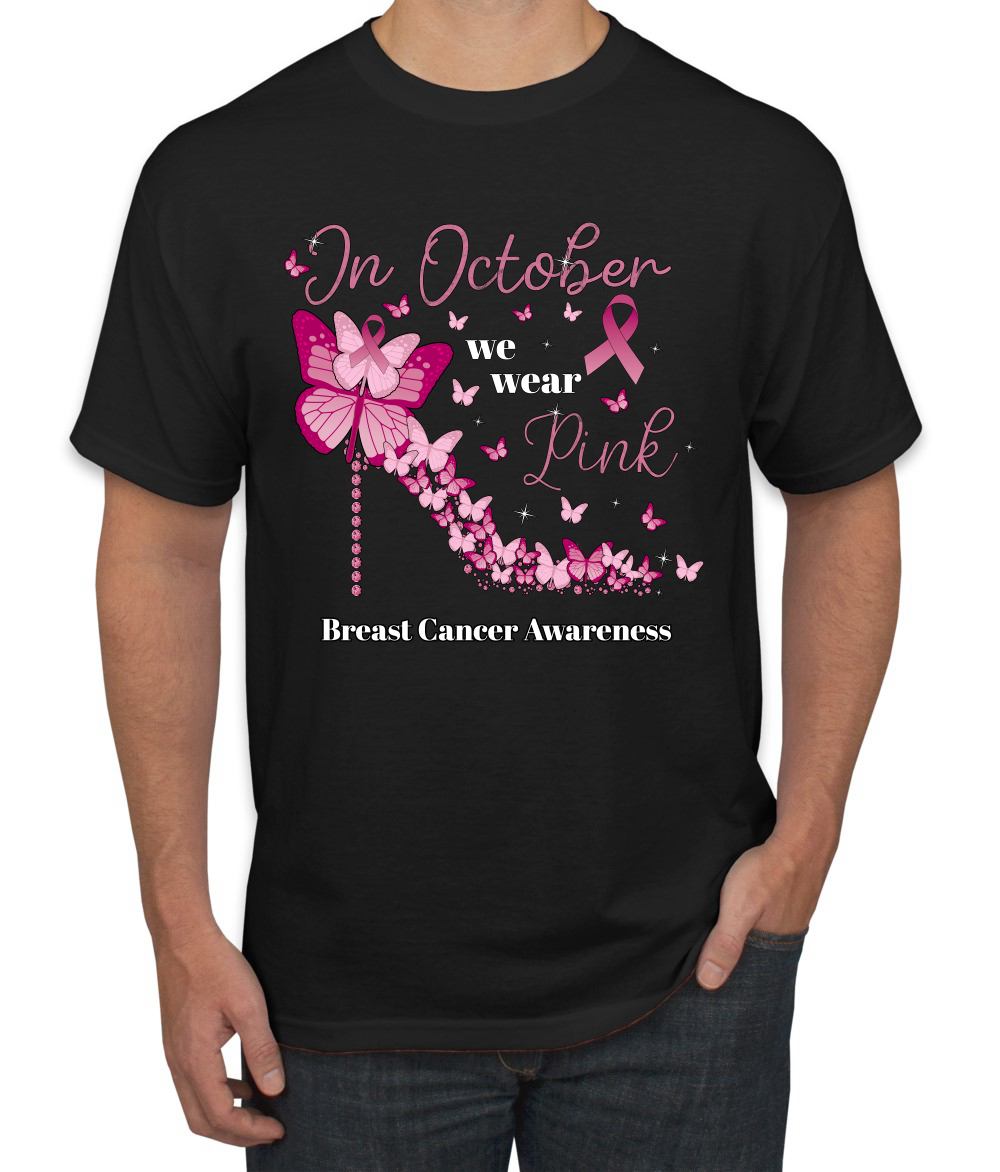En octubre usamos camiseta rosa tacón de diamante Awareness para hombre - Imagen 3 de 10