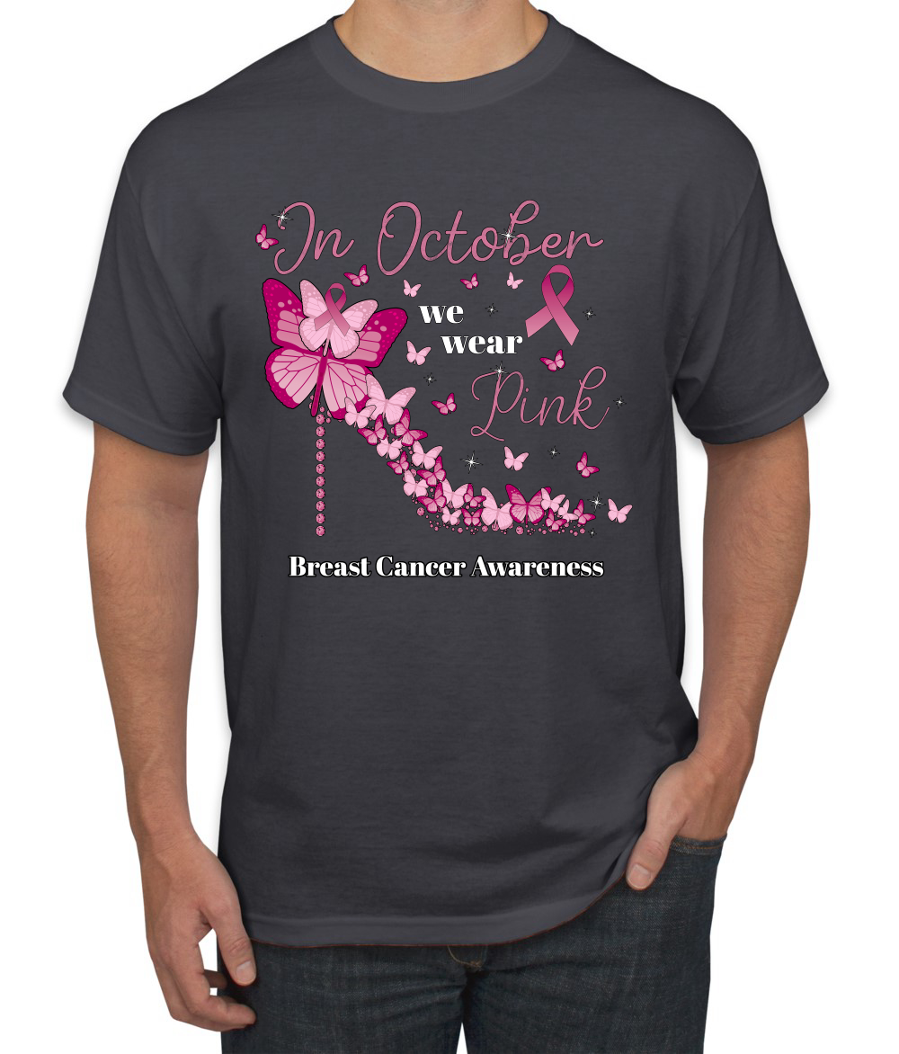 En octubre usamos camiseta rosa tacón de diamante Awareness para hombre - Imagen 4 de 10