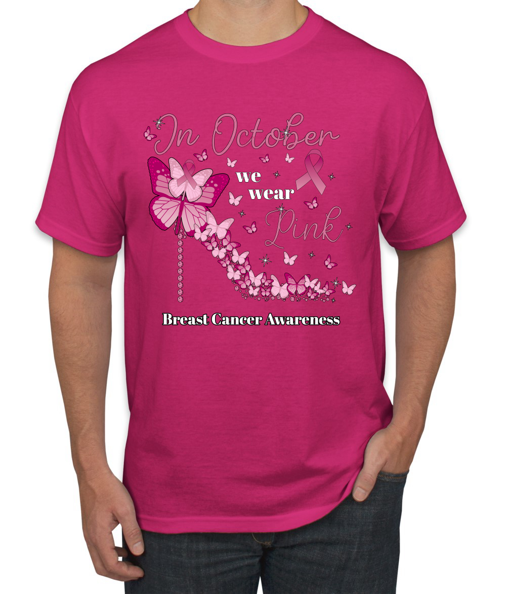 En octubre usamos camiseta rosa tacón de diamante Awareness para hombre - Imagen 5 de 10