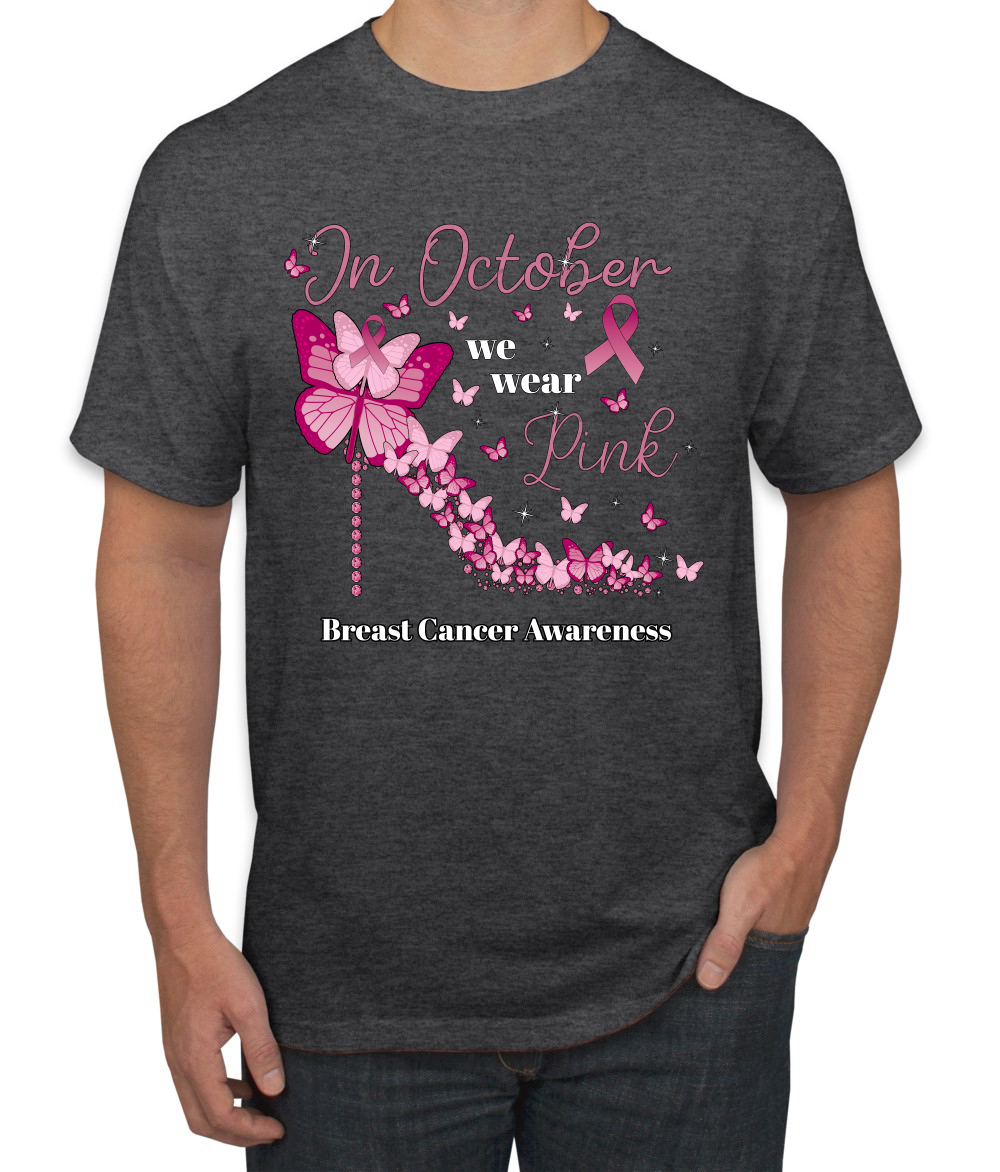 En octubre usamos camiseta rosa tacón de diamante Awareness para hombre - Imagen 6 de 10