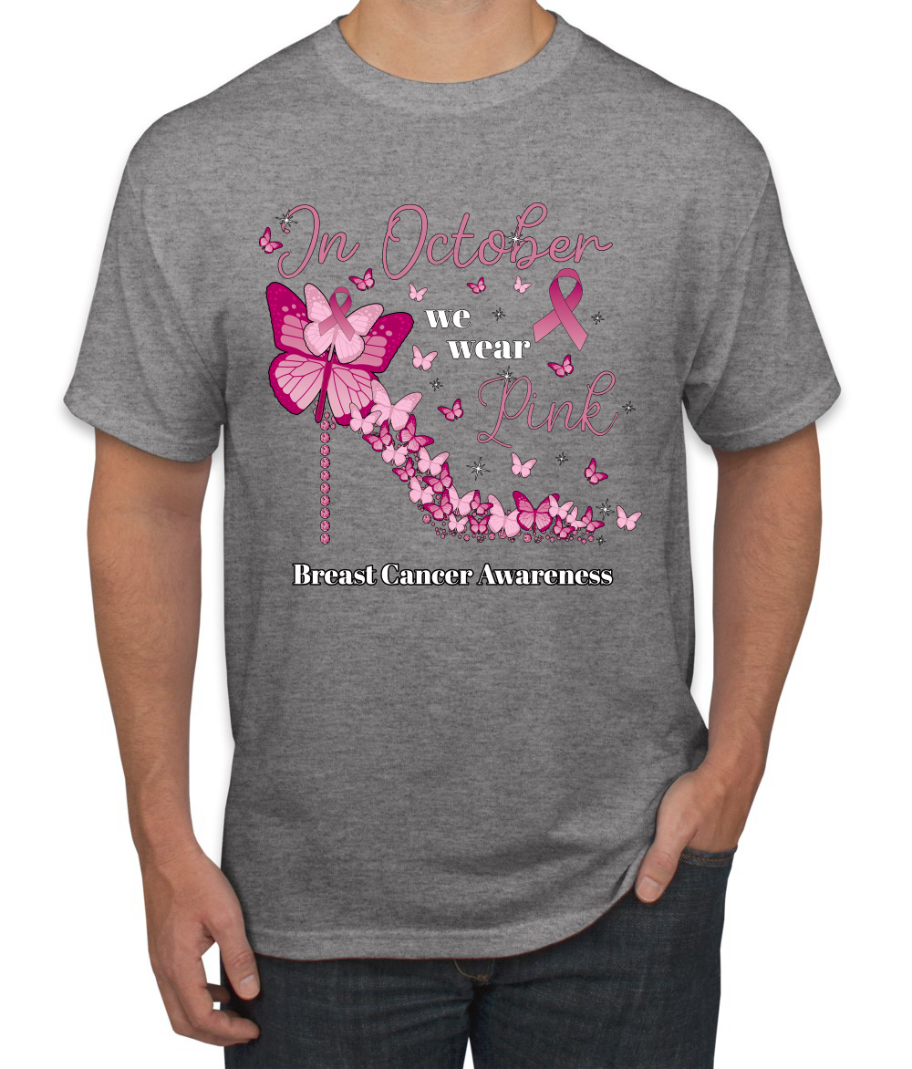 En octubre usamos camiseta rosa tacón de diamante Awareness para hombre - Imagen 7 de 10