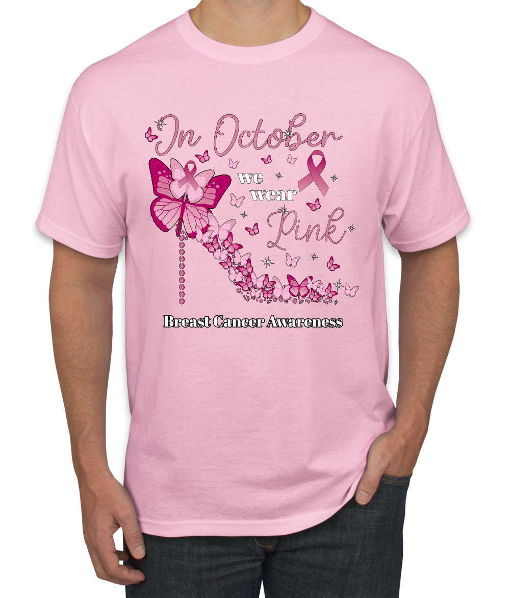 En octubre usamos camiseta rosa tacón de diamante Awareness para hombre - Imagen 8 de 10