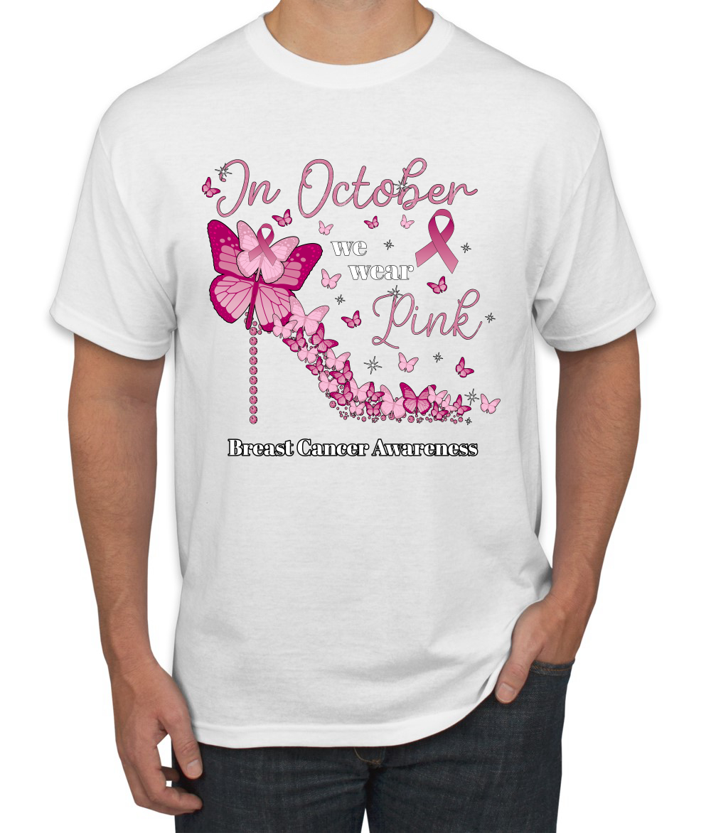 En octubre usamos camiseta rosa tacón de diamante Awareness para hombre - Imagen 10 de 10