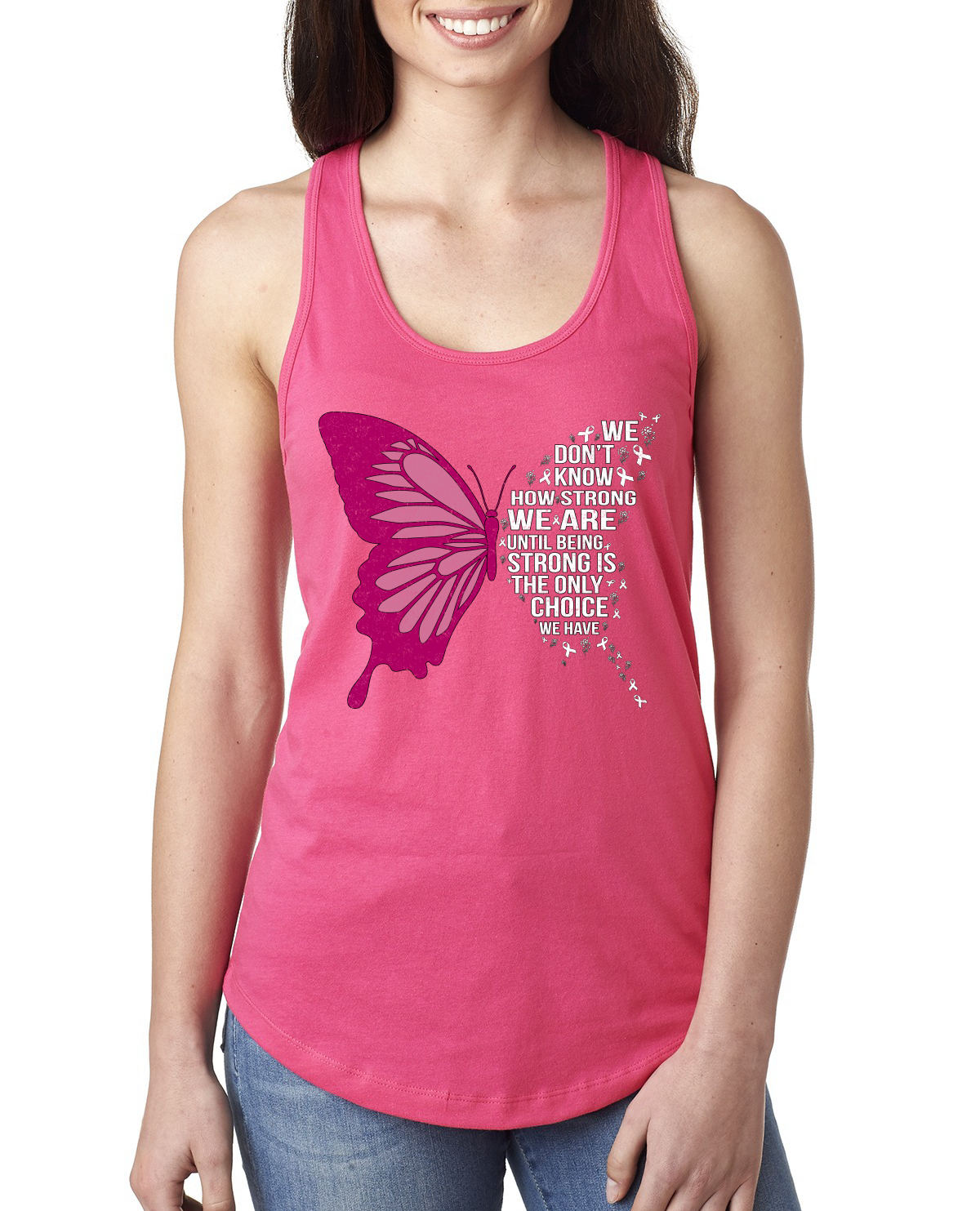 Top sin mangas Being Strong Is The Only Option We Have Butterfly Damas Racerback - Imagen 7 de 8