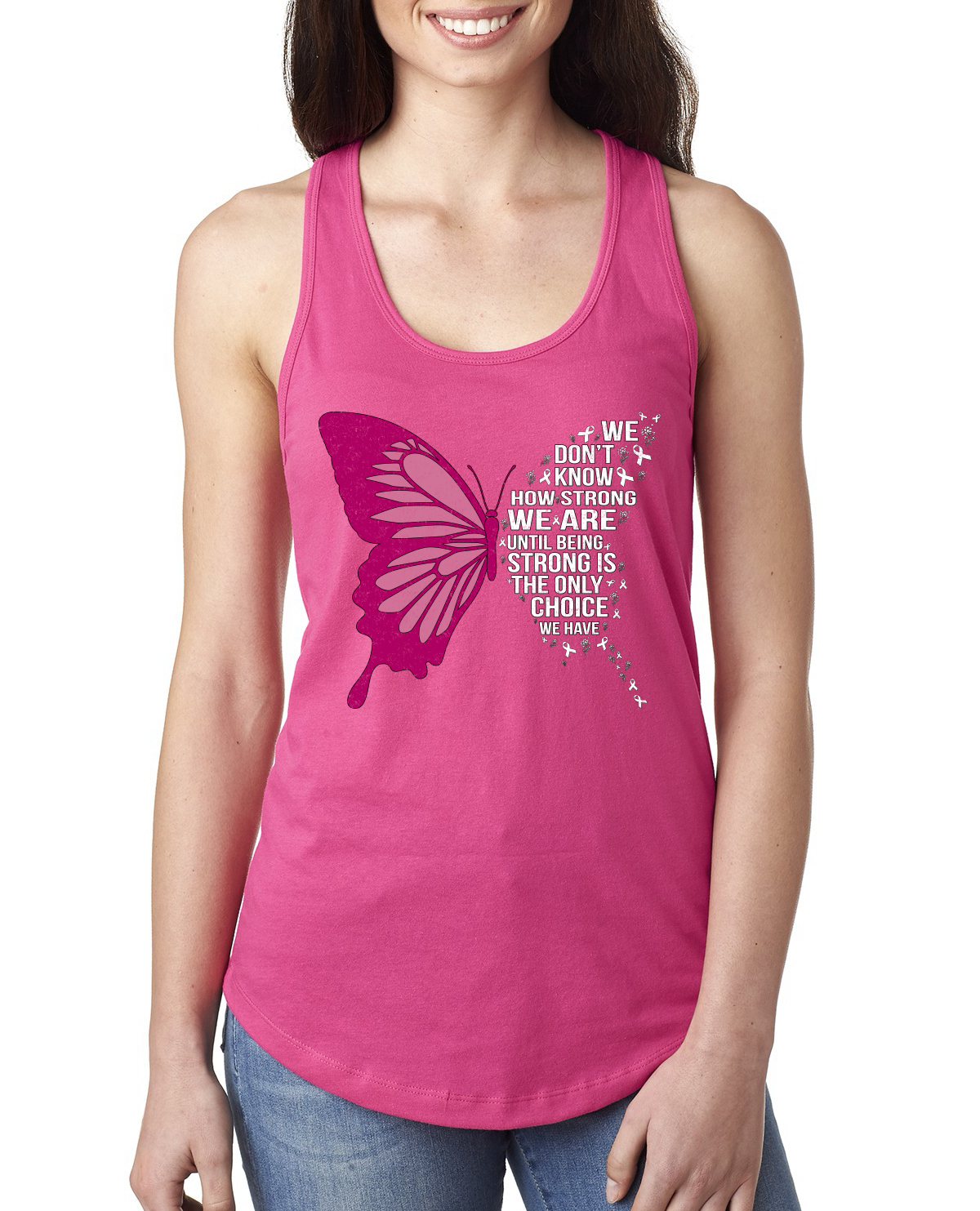 Top sin mangas Being Strong Is The Only Option We Have Butterfly Damas Racerback - Imagen 8 de 8