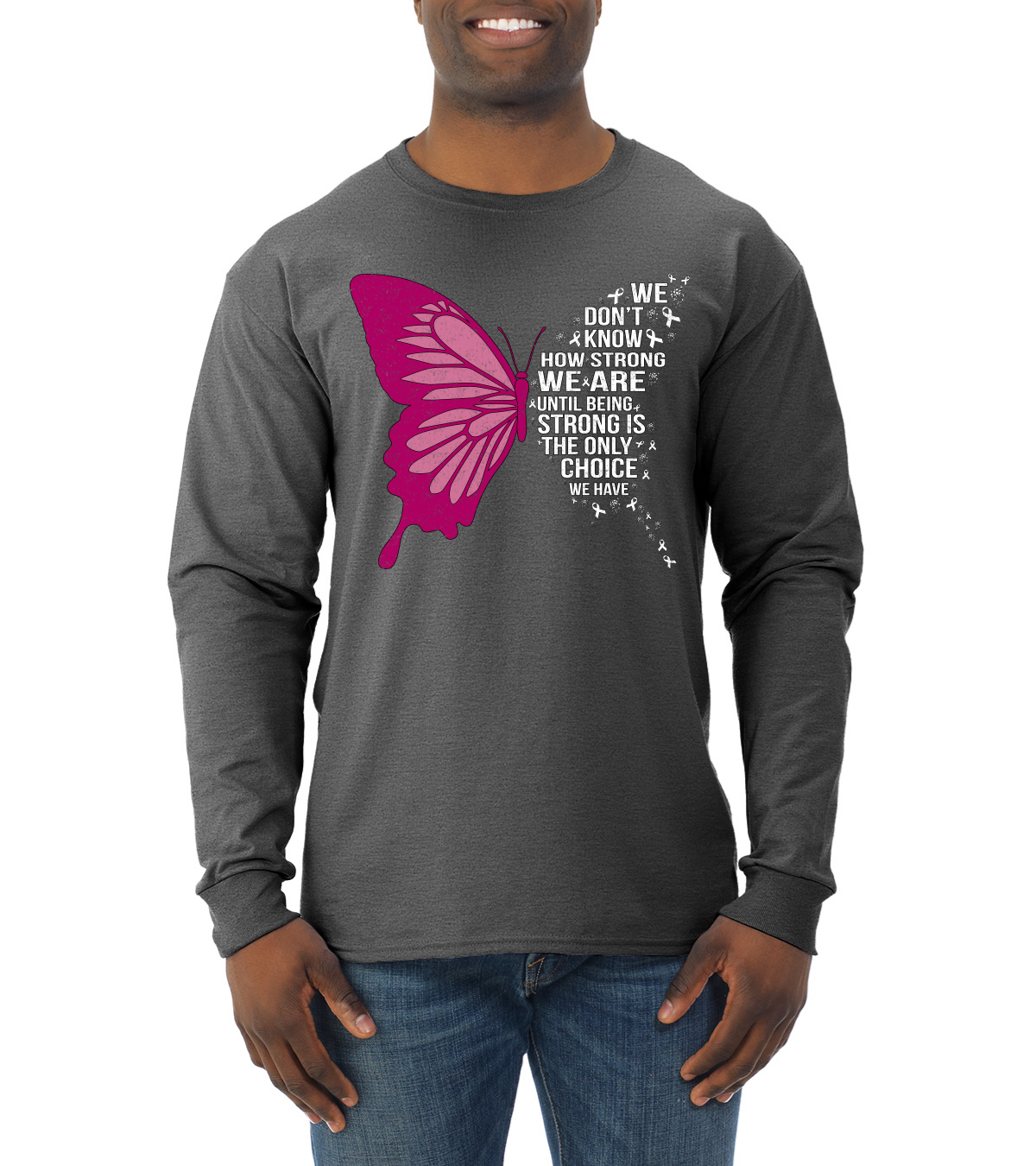 Camisa de manga larga Being Strong Is The Only Option We Have Butterfly para hombre - Imagen 5 de 8