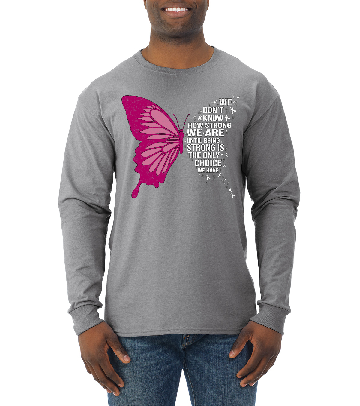 Camisa de manga larga Being Strong Is The Only Option We Have Butterfly para hombre - Imagen 6 de 8