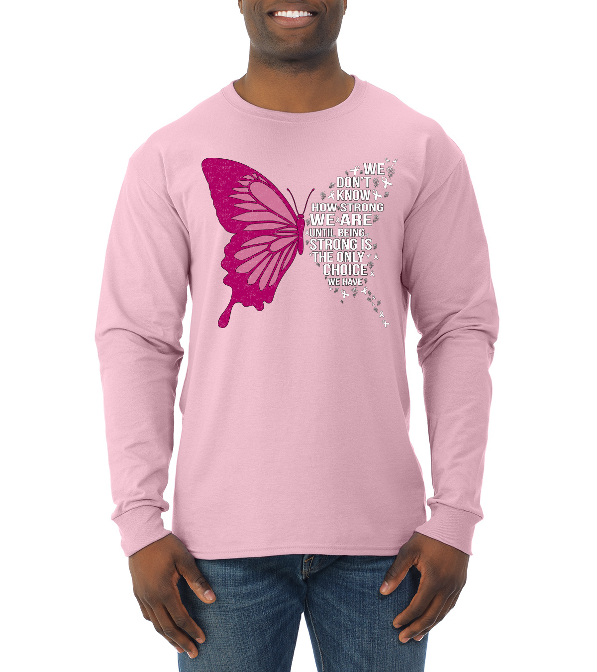 Camisa de manga larga Being Strong Is The Only Option We Have Butterfly para hombre - Imagen 7 de 8