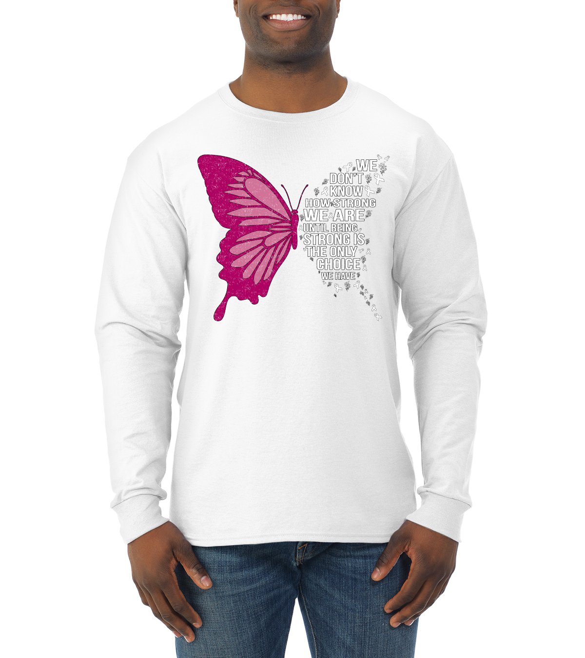 Camisa de manga larga Being Strong Is The Only Option We Have Butterfly para hombre - Imagen 8 de 8