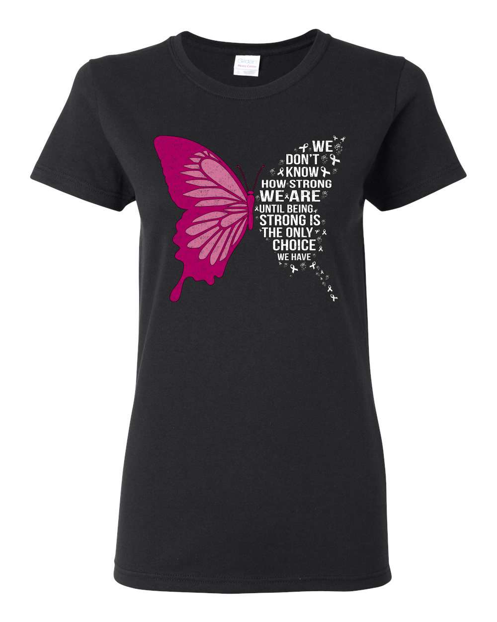 Camiseta gráfica para mujer Being Strong es la única opción que tenemos mariposa - Imagen 3 de 8