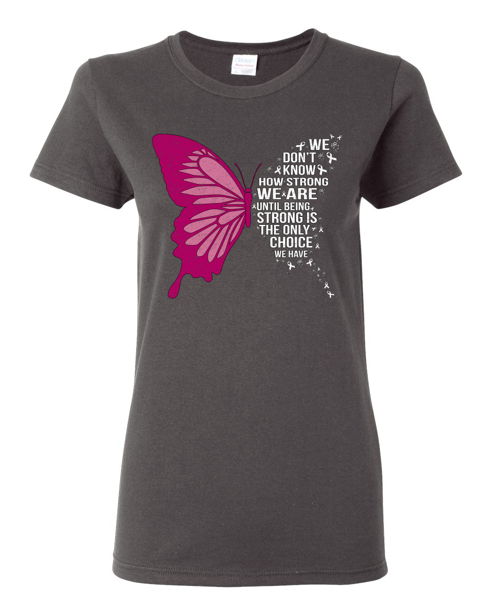 Camiseta gráfica para mujer Being Strong es la única opción que tenemos mariposa - Imagen 4 de 8