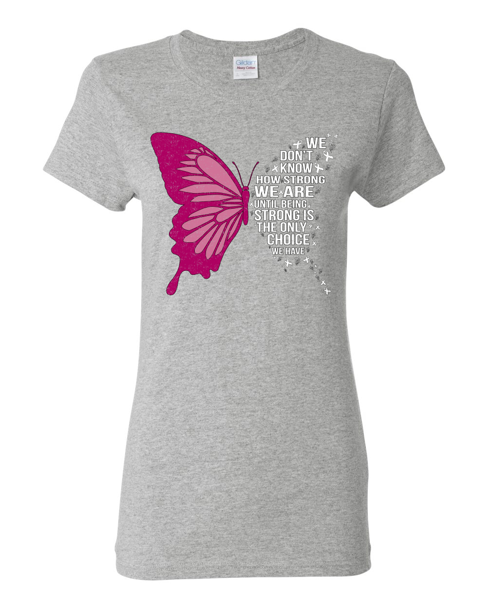 Camiseta gráfica para mujer Being Strong es la única opción que tenemos mariposa - Imagen 6 de 8