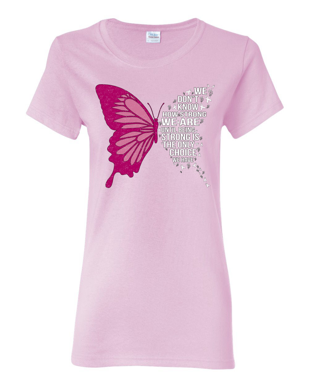 Camiseta gráfica para mujer Being Strong es la única opción que tenemos mariposa - Imagen 7 de 8