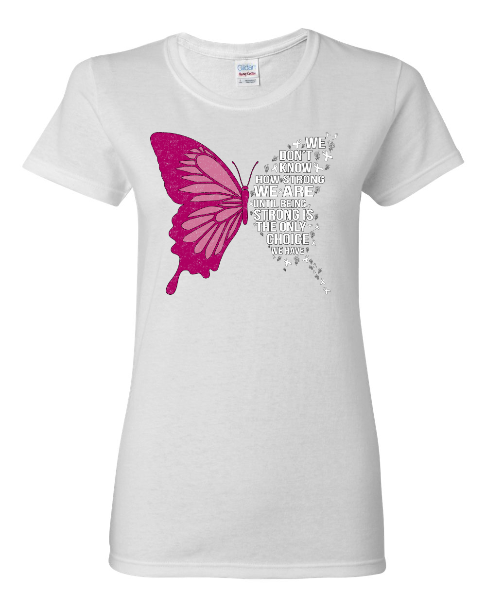 Camiseta gráfica para mujer Being Strong es la única opción que tenemos mariposa - Imagen 8 de 8