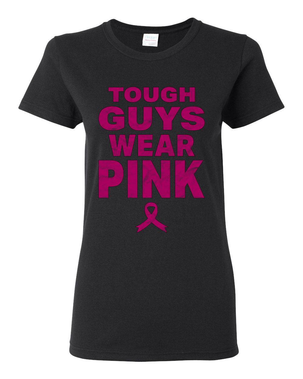 Tough Guys Wear Pink Distressed Women Graphic TShirt - Picture 3 of 8