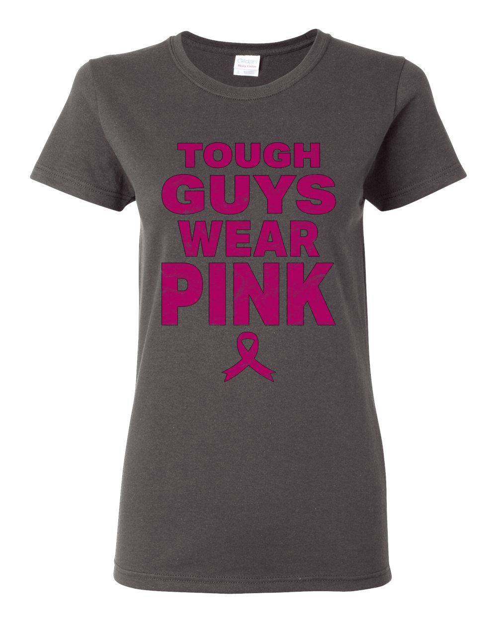 Tough Guys Wear Pink Distressed Women Graphic TShirt - Picture 4 of 8