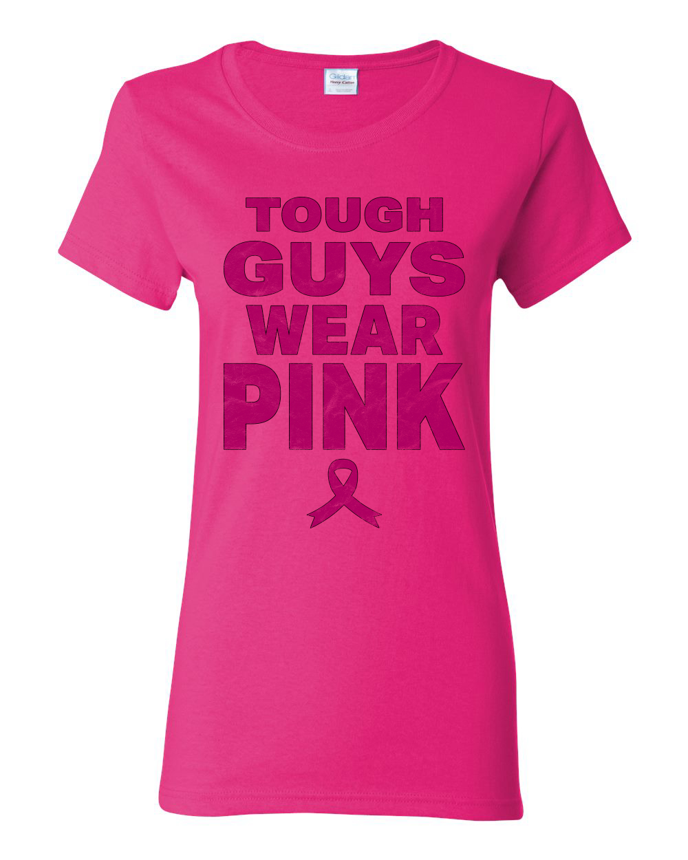 Tough Guys Wear Pink Distressed Women Graphic TShirt - Picture 5 of 8