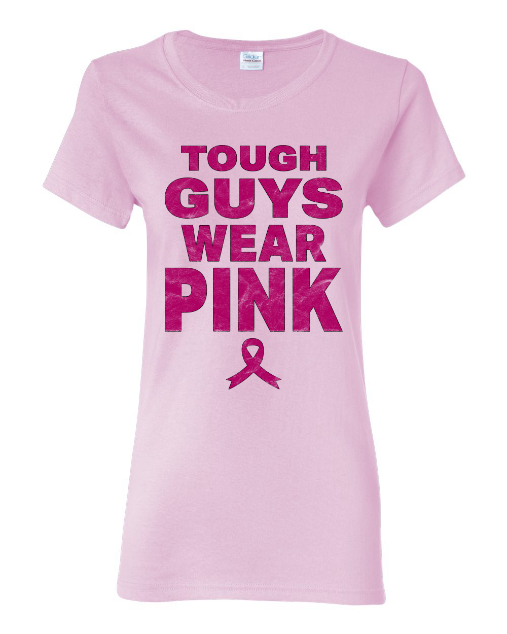 Tough Guys Wear Pink Distressed Women Graphic TShirt - Picture 7 of 8