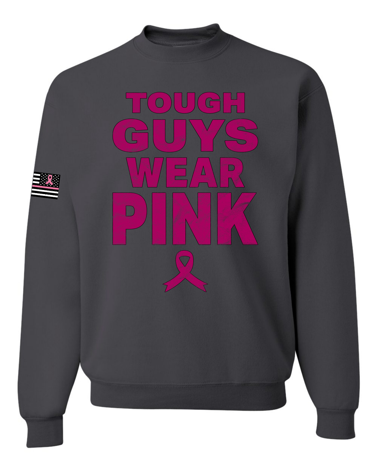 Hombres duros usan sudadera gráfica unisex cuello redondo rosa angustiado - Imagen 4 de 8