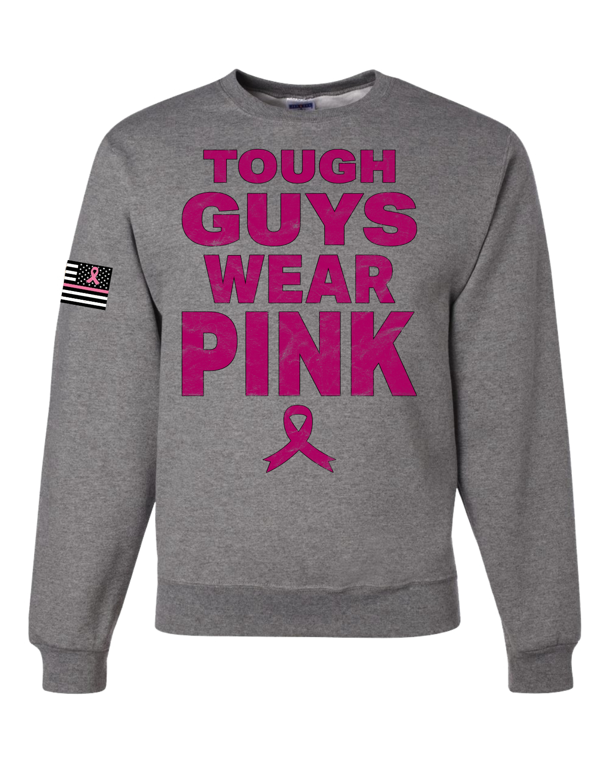 Hombres duros usan sudadera gráfica unisex cuello redondo rosa angustiado - Imagen 6 de 8